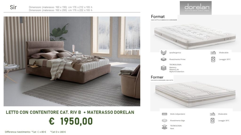 Letto contenitore con materasso alta qualità PROMO IMPERDIBILE