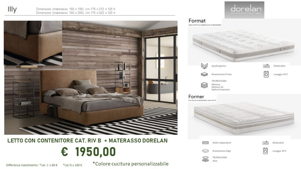 Letto contenitore con materasso alta qualità PROMO IMPERDIBILE